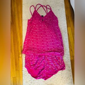 Bebe Fuchsia Logo Pajama Set